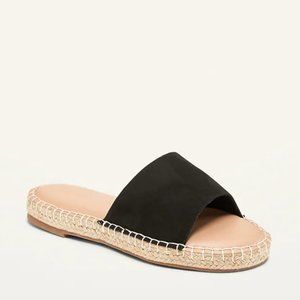 Old Navy Faux-Suede Espadrille Slide Sandals in Blackjack